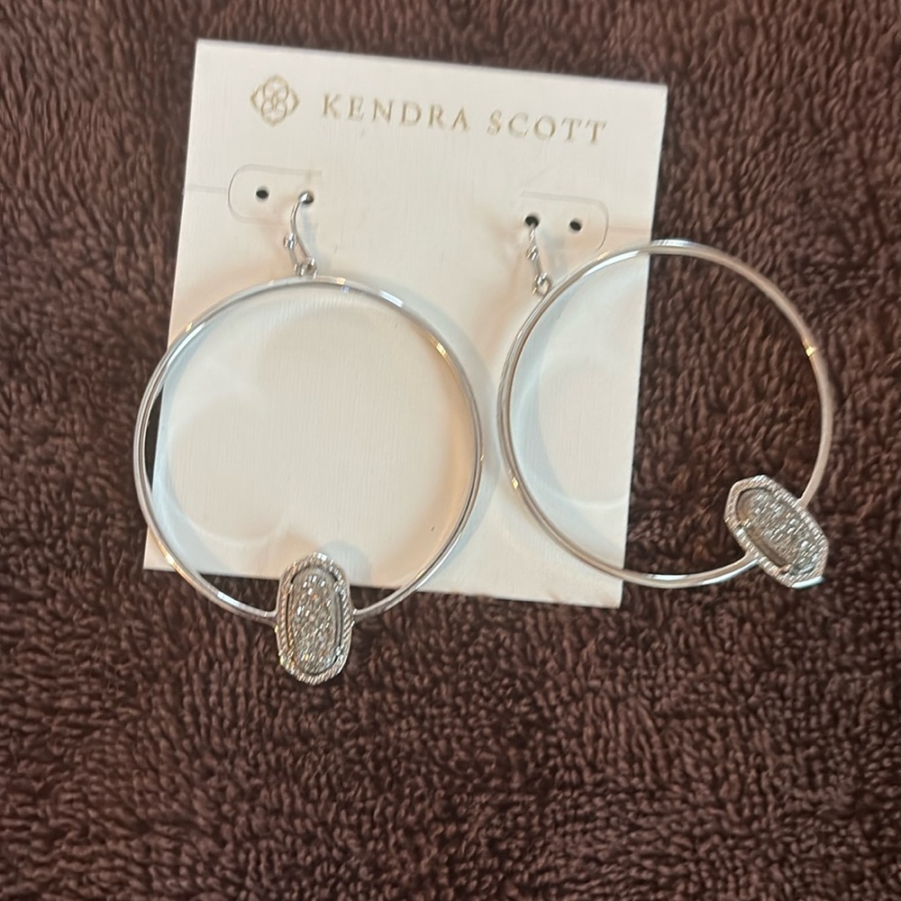 Kendra Scott Elora silver hoops silver drusy